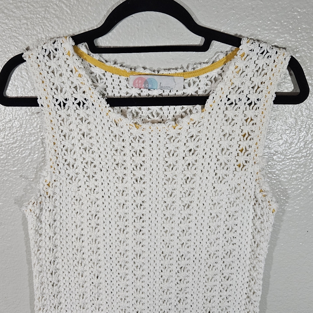 Free People Beach Thrifty Eyes Crochet Mini Dress Size S - Picture 3 of 12